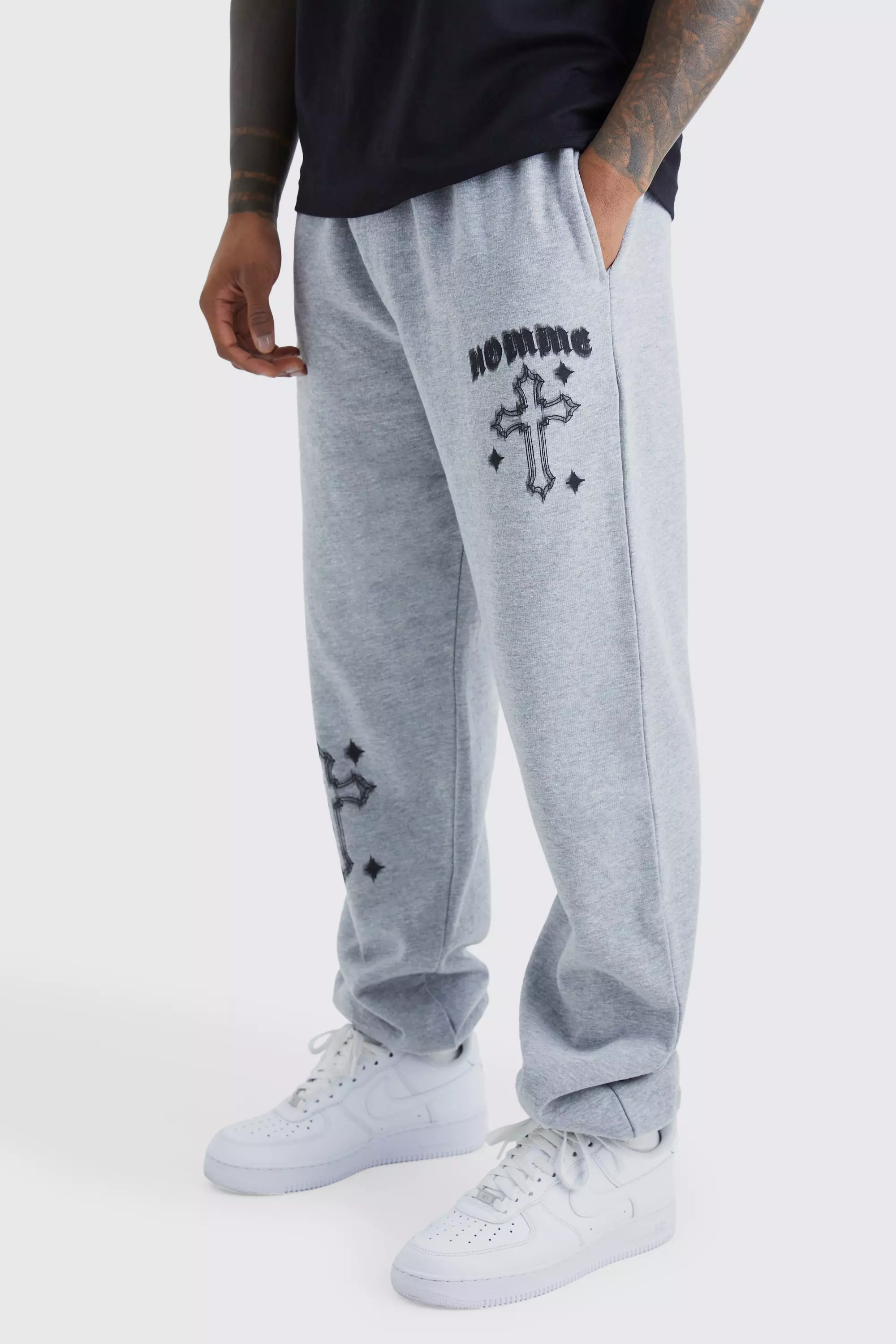 Homme Graphic Sweatpants boohooMAN USA